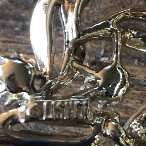 Vintage Iridescent stones with gold leaves brooch - Picture 4 of 6